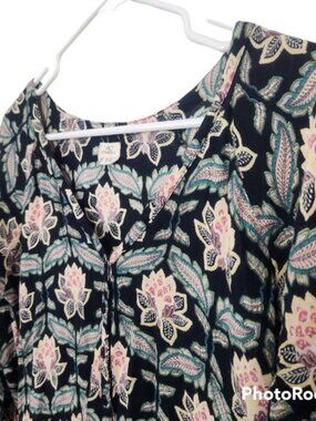 O'Neill Lotus Print Mini Dress Medium Viscose Lightweight Boho